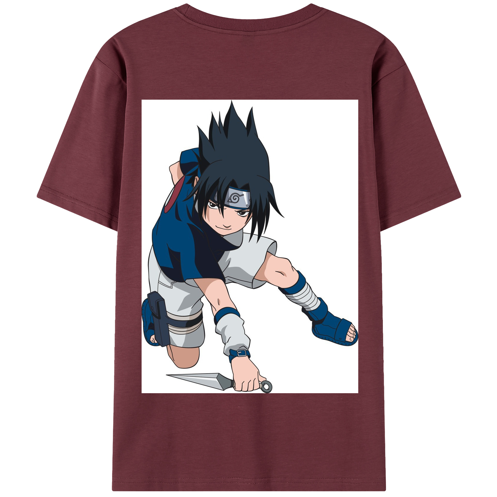 （画像用） NARUTO -ナルト- うちは サスケ Uchiha Sasuke 綿100％半袖Tシャツ（背面プリント）
